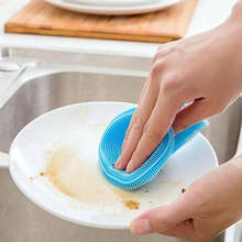Estropajo de silicona para limpieza de platos, esponja de cocina, cepillo limpiador de ollas, herramienta de lavado 2 2024 - compra barato