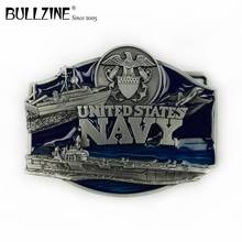 Bullzine wholesale zinc alloy US NAVY military belt buckle pewter finish FP-02223 LUXURIOUS cowboy jeans gift belt buckle 2024 - buy cheap