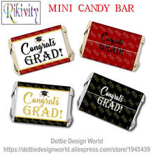 Graduation Party Favors Mini Candy Bar wrappers Chocolate Hershey Label Stickers Wine Water bottle Labels Grad party decoration 2024 - buy cheap