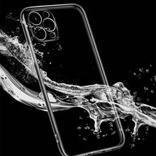 Capa de proteção luxuosa transparente para celular, para iphone 11 12 mini pro, capa de proteção de lente à prova de choque, capa traseira 2024 - compre barato