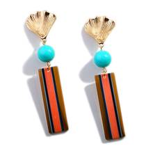 Bohemian Geometric Gold Color Ginkgo Biloba Leaf Shape Drop Earrings for Women Statement Earring Jewelry Accessory 2024 - buy cheap