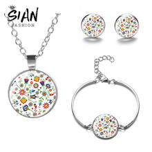SIAN-Conjunto de joyería con diseño folclórico polaco, collar, pendientes, pulseras de moda, conjunto de boda 2024 - compra barato