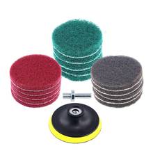 16Pcs 4 Inch Drill Power Brush Tile Scrubber Scouring Pad Cleaning Kit with 4 Inch Disc Pad Holder 3 Different Stiffness 2024 - compre barato