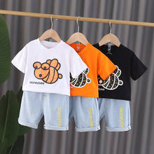 Summer Cotton Children Baby Boy Girls Clothes Cartoon T Shirts Shorts 2Pcs/sets O-Neck Outfit Kid Fashion Toddler Tracksuits set 2024 - buy cheap