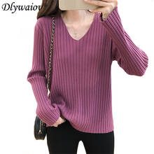 Knitted Loose V-neck Sweater Women Korean Pullovers Sweater 2020 Autumn Female Casual Soft Femenino Mujeres Jumper Tops Winter 2024 - buy cheap