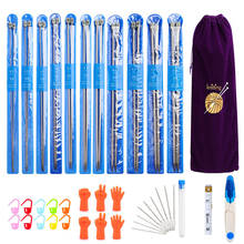 22pcs Knitting Needles Set - 11 Pairs Hollow Stainless Steel Single Pointed Sweater Knitting Needle Kit Clothes DIY Tools 2024 - buy cheap