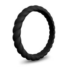 1pc Women 3mm Thin Braided Silicone Rubber Wedding Bands Female Soft Sports & Outdoors Silicone Finger Ring  Jewelry Accessories 2024 - buy cheap