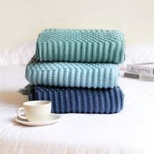 Inyahome Home Throw Blankets for Couch Sofa Bed Decorative Knitted Blanket with Tassels Soft Lightweight Cozy Textured Blankets 2024 - buy cheap