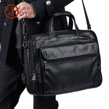 JOYIR-maletines de cuero genuino de lujo para hombre, bolso de negocios informal, bolso de mano portátil de gran capacidad, bolso para ordenador portátil de 15" 2024 - compra barato