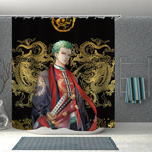 Cortinas de ducha Roronoa Zoro de One Piece, impermeables, de poliéster 3D, para baño, niñas y niños 2024 - compra barato