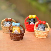 BAIUFOR 4PCS Flower Basket Kitten Cake Accessories Cat Doll Figurines Gnome Miniature Garden Home Decoration Accessories Gifts 2024 - buy cheap