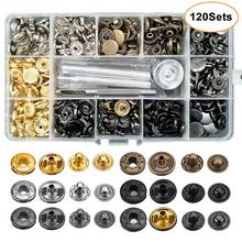 12.5mm 6 Color Leather Snap Fasteners 4 Parts Snap Button Kit Metal Button Snaps Press Studs Handicrafts DIY Garment Sewing New 2024 - buy cheap