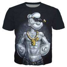 Classic popeye series t shirt men women 3D print t-shirt hip hop streetwear summer casual tops novelty 2024 - buy cheap