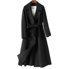 Boutique Double-sided woolen cashmere coats female medium long 2020 new high-end popular autumn winter woolen Windbreaker coat 2024 - buy cheap