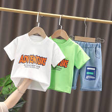 Summer Children Boys Girls Infant Cotton Clothes T Shirt Denim Shorts Jeans 2pcs/Set Toddler Fashion Clothing Baby Tracksuits 2024 - buy cheap