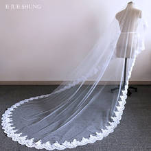 E JUE SHUNG-velos de boda de catedral de marfil blanco de 3 metros, velo de novia largo con borde de encaje Vintage, accesorios de boda 2024 - compra barato