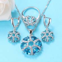 Wedding Accessories Bridal Jewelry Sets With Natural Stone Topaz With Pendant Earrings And Necklace Sets For Women Gift 2024 - buy cheap