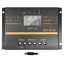 SOLAR  60A 80A PWM Solar Controller 12V/24V Auto Charger Controller LCD Display Solar Panel Battery Charging Regulator 2024 - buy cheap