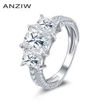 Женское Обручальное кольцо с тремя камнями, из серебра 925 пробы 2024 - купить недорого