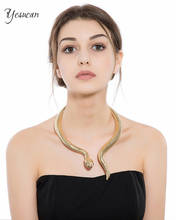 Women Fashion Chokers Necklaces Snake Torques Statement Necklace Party Jewelry Rhinestone Collar Bridal Necklace Wedding Jewelry 2024 - buy cheap