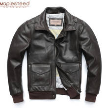 Flight A2 Men Leather Jacket Quilted 100% Soft Sheepskin Jacket Men Pilot Bomber Leather Coat Male Leather Clothing Winter M231 2024 - buy cheap