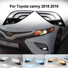 Car Flashing 2pcs For Toyota Camry 2018 2019 LED Daytime Running Turning Signal Lights DRL Fog Lamps Brake Rear bumper light 2024 - buy cheap