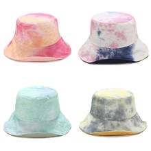 Cotton Tie-dyed Bucket Hats Women Autumn Sunscreen Panama Hat Men Unisex Fedoras Outdoor Fisherman Hat Beach Cap Double side 2024 - buy cheap