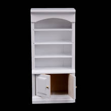 1Pc Wooden Furniture Modern White Doll House Wooden Living Room Book Cabinet bookshelf Cabinet Wardrobe 1:12 Dollhouse 2024 - buy cheap