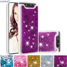 Glitter Dynamic Liquid Cover for Samsung Galaxy A80 2019 Cute Bling Quicksand Fitted Case SM-A805F/DS SM-A805F/DSM SM A805F/DSM 2024 - buy cheap