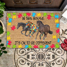 Autismo Horse In This House está bien para ser diferente, felpudo antideslizante para puerta, tapetes para piso, decoración, felpudo para porche 2024 - compra barato