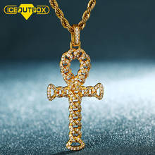 ICEOUTBOX Hip Hop Ankh Cross Pendant Necklace Micro Pave Cubic Zirconia For Women Men's Hip Hop Jewelry Setting AAAA+ CZ Stones 2024 - buy cheap