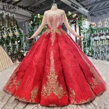 Saudi Arabia Long Sleeves Ball Gowns Fringe Evening Dresses 2020 Lace up High Neck Crystals Event Formal Prom Party for Women 2024 - buy cheap