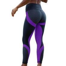 Leggings femininas sensuais de treino, calças leggings com estampa geométrica de colmeia em elastano, para emagrecimento, esporte, lazer, bumbum, fitness 2024 - compre barato