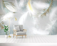 Beibehang-papel tapiz de pared personalizado, moderno, con plumas de acuarela, para dormitorio, sala de estar, decoración del hogar 2024 - compra barato