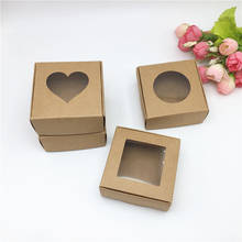 20pcs Kraft Paper Cardboard Storage Boxes With Window Gifts Box For Products/Favors Gifts Packaging Box Popular Boxes 2024 - buy cheap