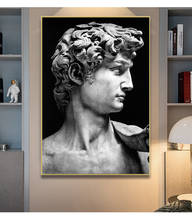 Black and White David Head Sculpture Canvas Posters and Prints Wall Art Pictures Canvas Paintings for Living Room Decoration 2024 - compre barato