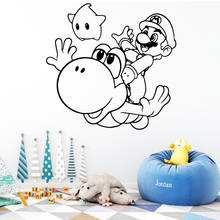 Pegatinas de pared de Super Mario, papel tapiz de vinilo extraíble para decoración de habitación de niños, calcomanía creativa 2024 - compra barato