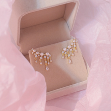 Sweet Temperament Shining Zirconia Pendant Earrings for Women Exquisite 14K Real Gold Small Tassel Earring Wedding Jewelry 2024 - buy cheap