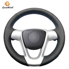 Protector de cuero genuino para volante de coche, negro de punto, para Smart Fortwo 2009-2013 Smart formobiliario 2013 2024 - compra barato