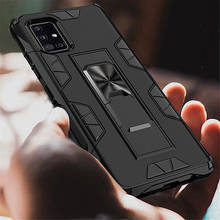 Capa armadura protetora para smartphone, proteção à prova de choque, com suporte pra celular, ideal para samsung galaxy a51, a21s, a71, 5g, a01, a11, a21, a31, a41, a91, a81 2024 - compre barato