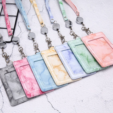 Adjustable Retractable Card Holder Name Badge Holder Work Bank Business Credit Card Students Bus Card Cover Case with Lanyard 2022 - купить недорого