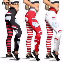 High Waist Yoga Pants Women's Fitness Sport Christmas Leggings Stripe Printing Elastic Gym Workout Tights XS-XL Running Trousers 2024 - buy cheap