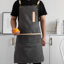 Long Canvas Apron Cafe Barista Bistro Restaurant Waitstaff Pastry Chef Uniform Florist Painter Barber Hairdresser Work Wear K5 2024 - buy cheap