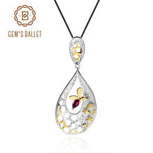 GEM'S BALLET 925 Sterling Silver Bee's Honey Collection Gemstone Pendant 0.28Ct Natural Rhodolite For Women Fine Jewelry 2024 - buy cheap