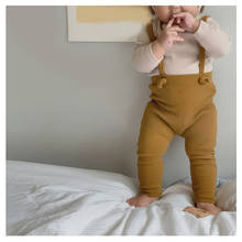 Newborn Trousers Ribbed Cotton Leggings for Baby Girl Overalls Infant Boys Strap Pants 3 Colors 2021 Spring New Arrivel 2024 - buy cheap