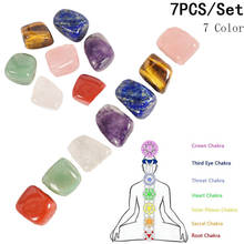 Conjunto de piedras de 7 colores para chakras, Set de Yoga Irregular, Reiki, cristales curativos, piedra pulida Individual, decoración del hogar, novedad 2024 - compra barato