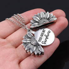 2019 New Arrival You Are My Sunshine Necklace Alloy Open Locket Sunflower Pendant Necklaces Women JJewelry Gift Dropshipping 2024 - buy cheap