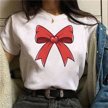 Women's T-shirt cartoon bow T-shirt short sleeve print casual women's clothing tops graphic   T-shirt Harajuku shirt women 2024 - buy cheap