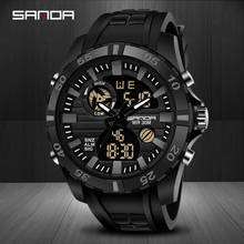 Sanda Watches Men Black Sports Watches Men LED Digital 3ATM Waterproof Military Watches S Shock Male Clock relogios masculino 2024 - buy cheap