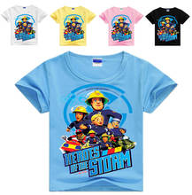 2019 3-13Years весенние комплекты одежды для девочек «Пожарный Сэм» для мальчиков, футболка одежда для детей футболки с короткими рукавами рубашки для детей, топы для девочек, модные 2024 - купить недорого